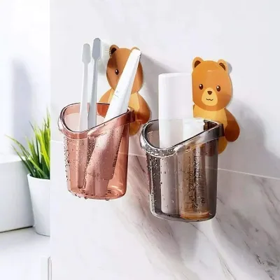 Cute Bear Toothbrush Holder Storage (1 Pc)